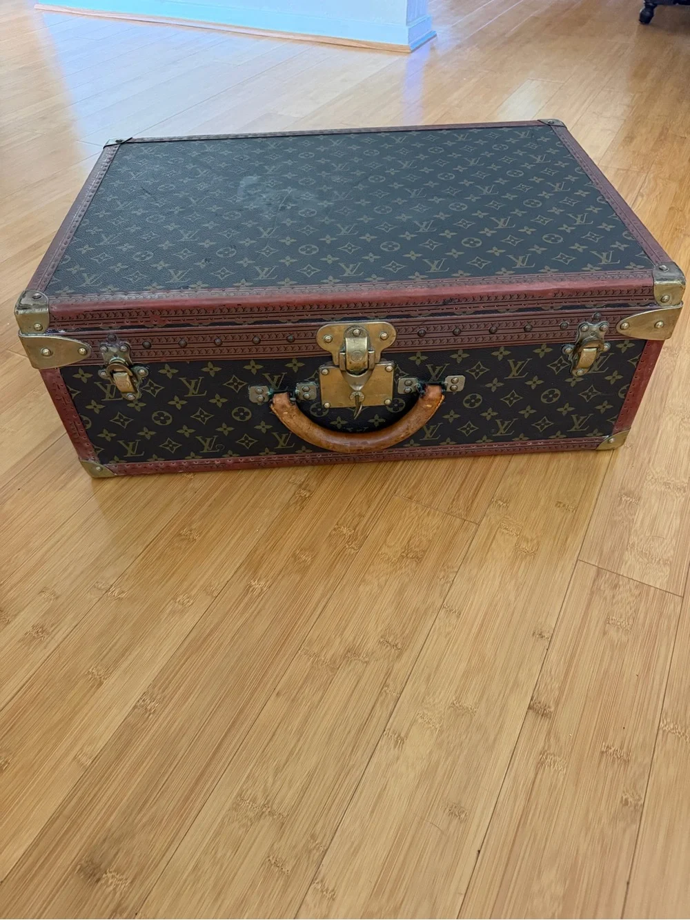 Louis Vuitton Alzer 70 Monogram Trunk Case in Brown & Tan Canvas